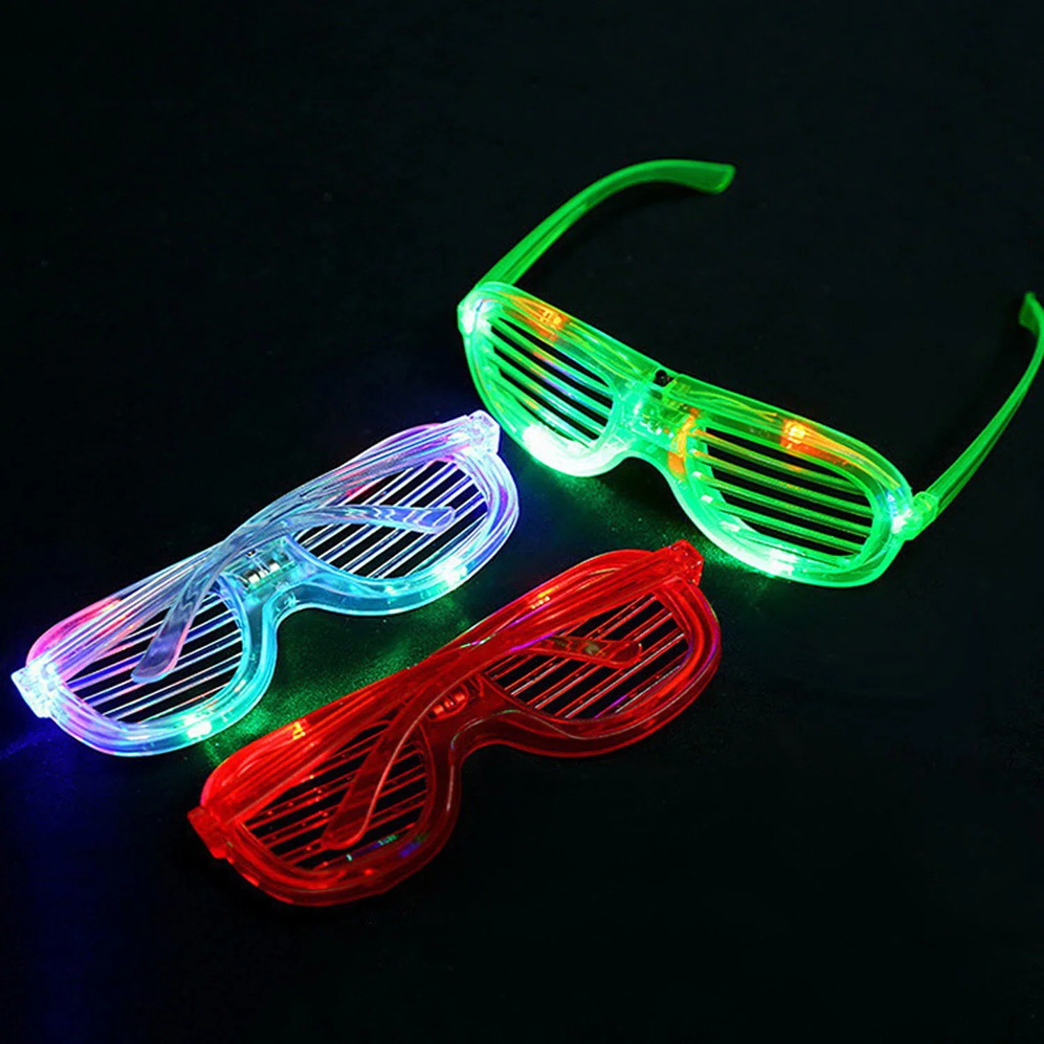 La lumière jusqu'Verres teintes de l'obturateur Glow dans l'obscurité des verres de lunettes de soleil clignotant de l'obturateur au néon de rave nuances pour Adultes Enfants bougies en sombre Partie favorise les fournitures