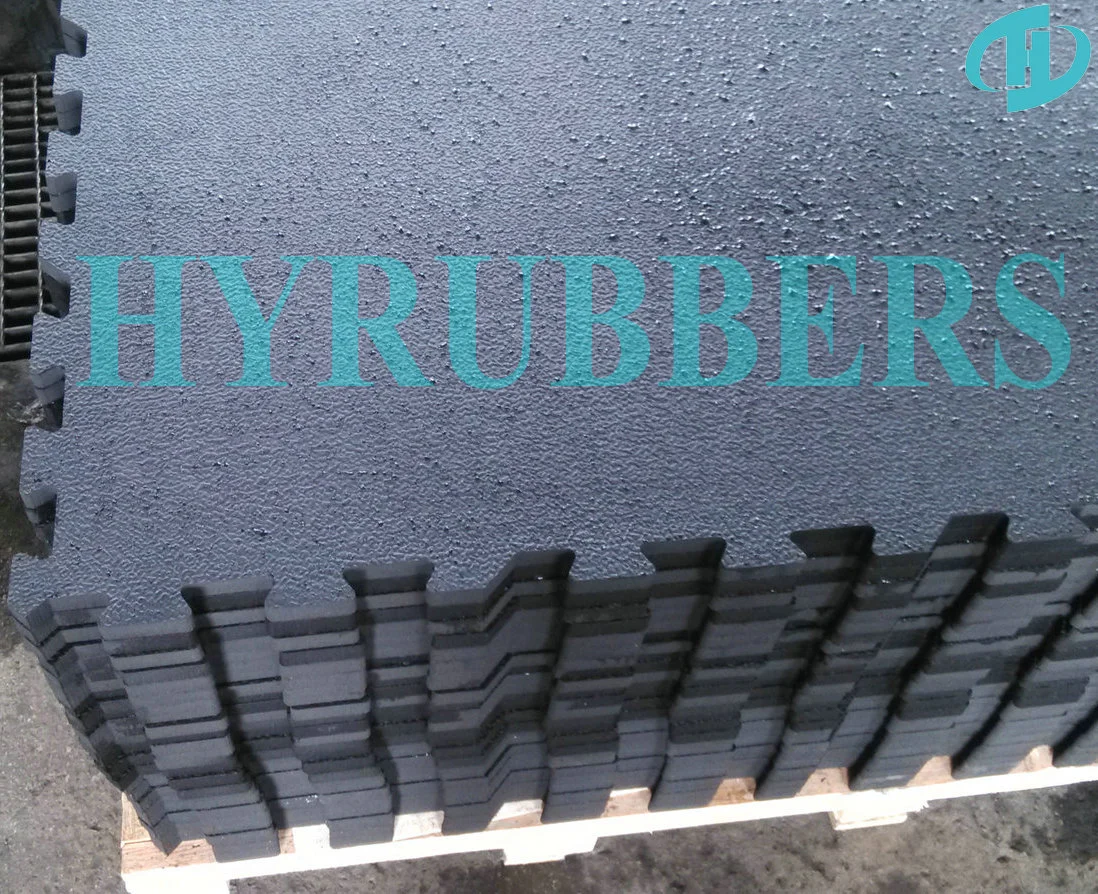 Anti Slip Black Interlock Rubber Powder Stable Mat