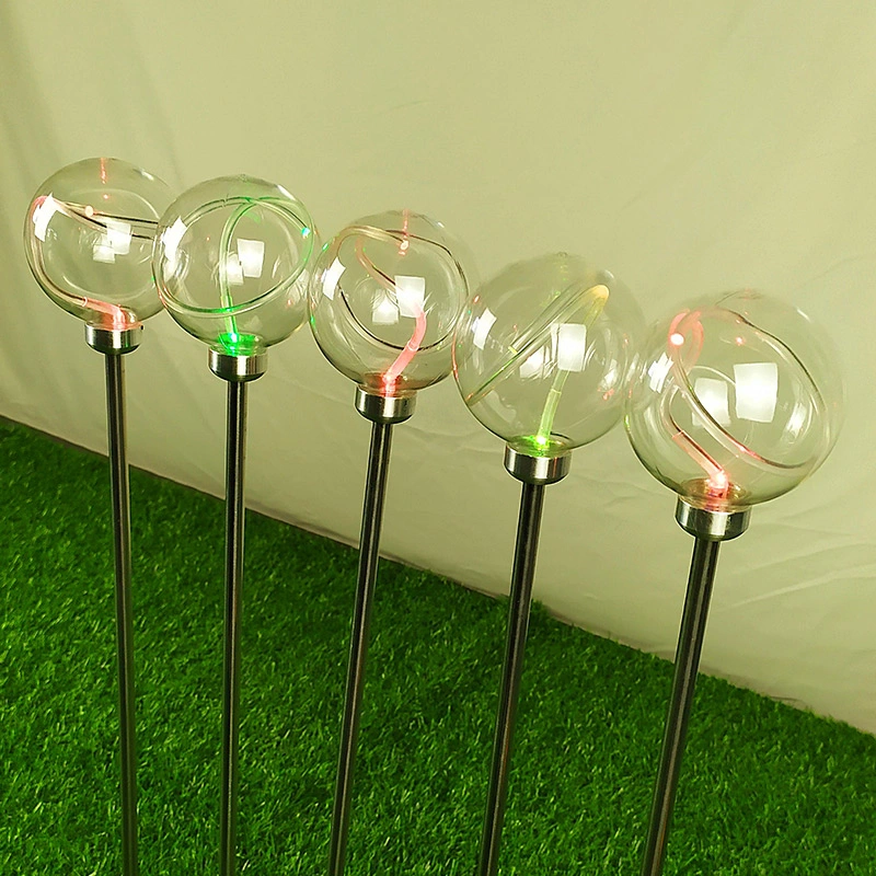 Mazon Outdoosolar Powered Lights Artificial Flower LED Solar Optic Fiber Lighting Ball Light Luminous Lighting Christmas Decoration Garden Lawn Lamp