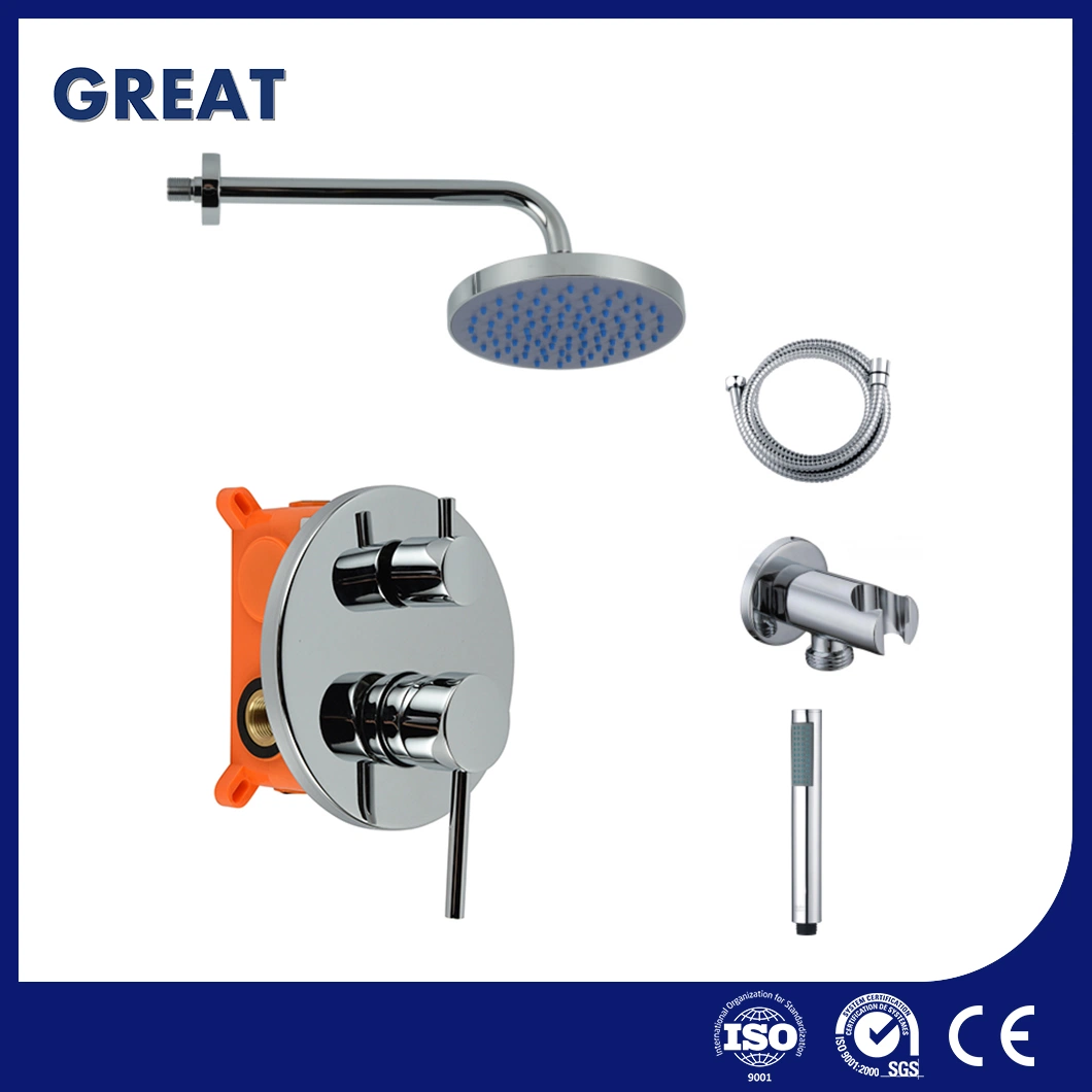 Great China Luxury Shower Faucet Suppliers Portable Heated Shower Gl412603A49A Concealed Shower Set with Box Water Column Mode Black Matte Shower Head