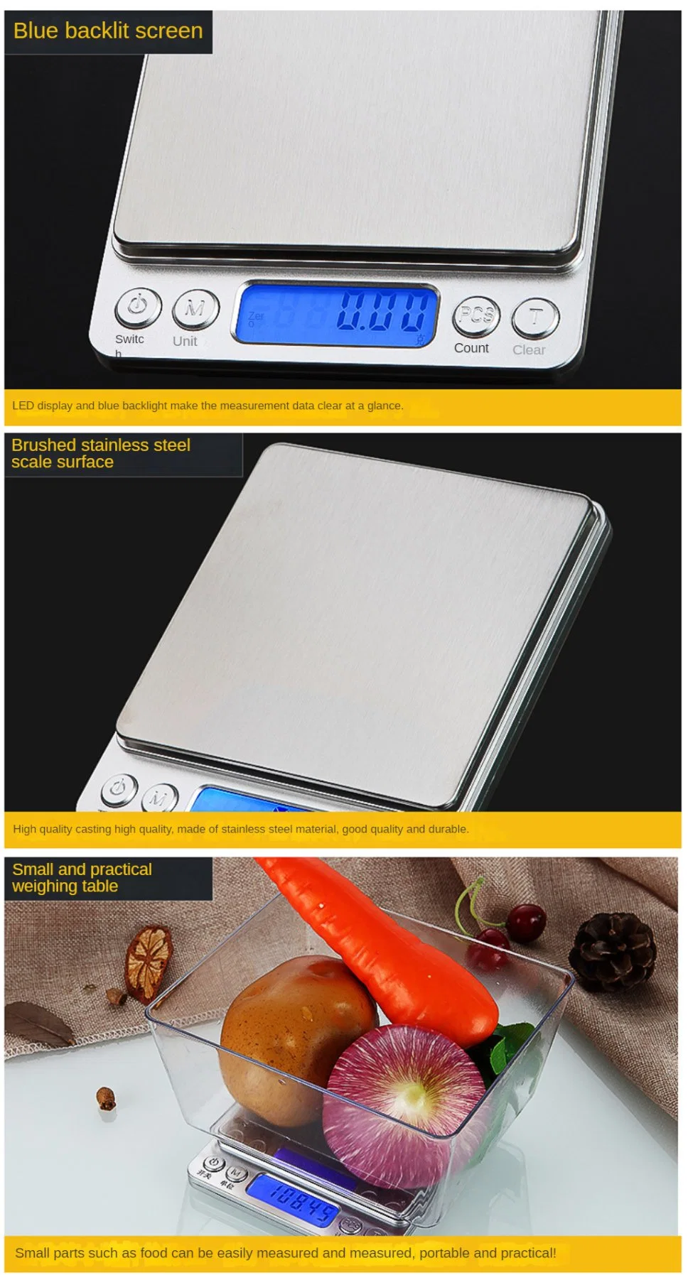 Jewelry Electronic Scale Food Baking Scale Household Kitchen 0.01g Scale Processing and Production