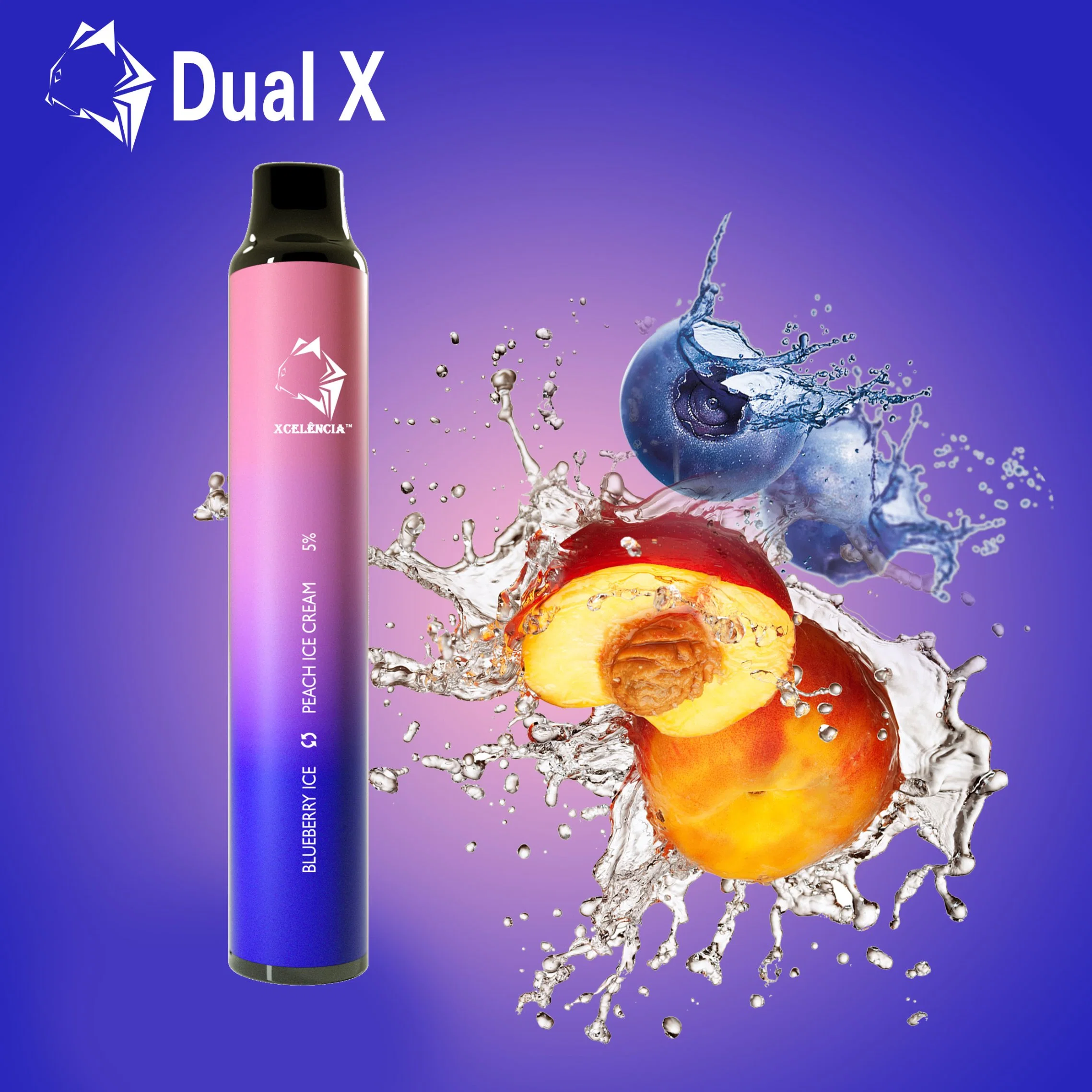 La doble X 2 en 1 sabores pluma desechable de bolitas de 1400 dispositivo pod E cigarrillo Vape