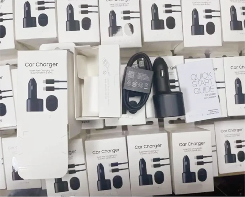 2024 Super Fast Dual Car Charger USB (45W+15W) Two Ports Ep-L5300 Black for Samsung Galaxy S24 A73 Ep-L5300 Type C Car Charger