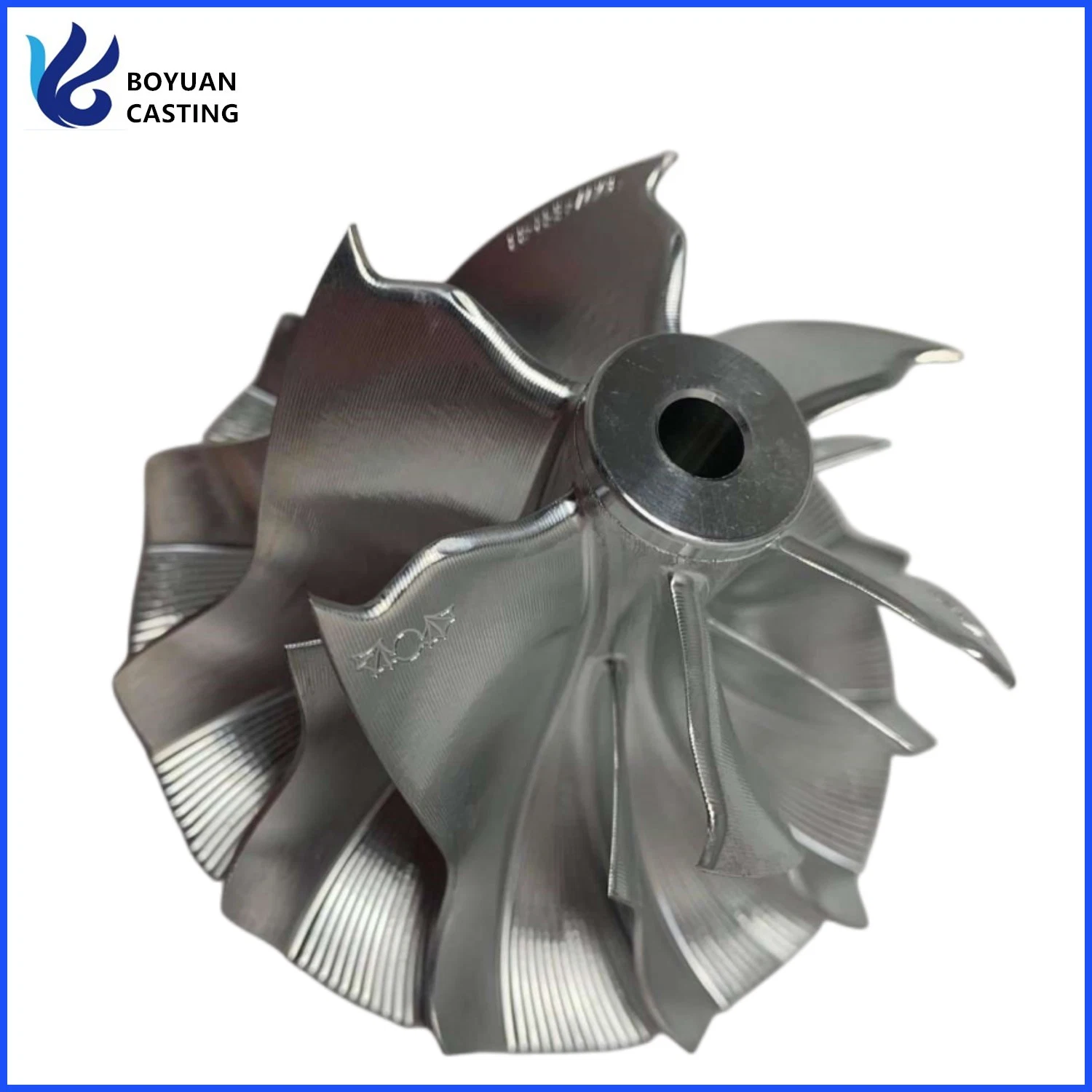 Aluminum Alloy 6061 7075 T6 Heat Treatment Billet Compressor Impeller Wheel by 5 Axis CNC Machining Center