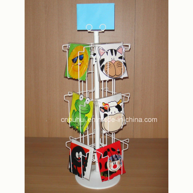 Floor Standing Steel Form Holder Metal Wire Card Revolving Display (PHY2003)