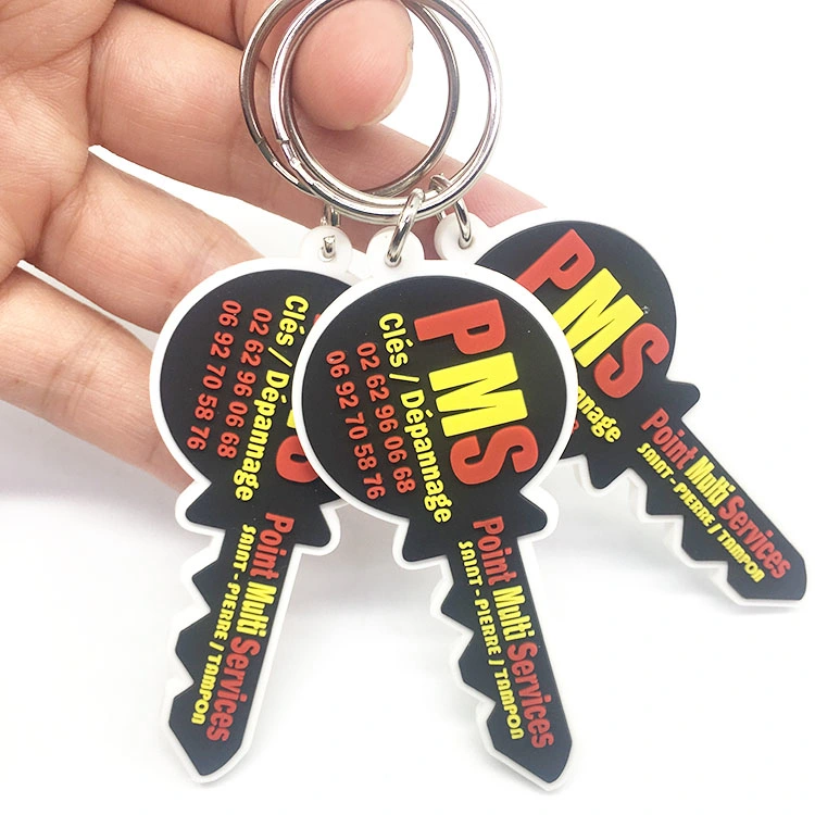 Campanha de Natal da fábrica da China porta-chaves em PVC Custom Key Ring Cadeia de chaves