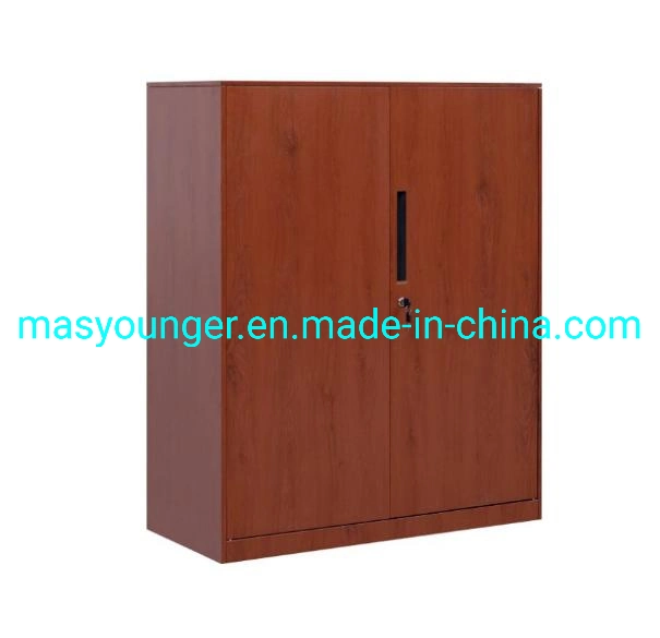 Customize Adjustable Shelf Transfer Printing Wooden Yellow Steel Metal Low File Storage Cabinet for Office