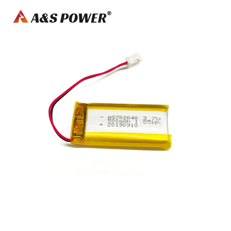 UL, CB, CE, Un38.3, Wercs Approved 702040 500mAh Rechargeable Battery 3.7V Lipo Battery for Bluetooth Speaker