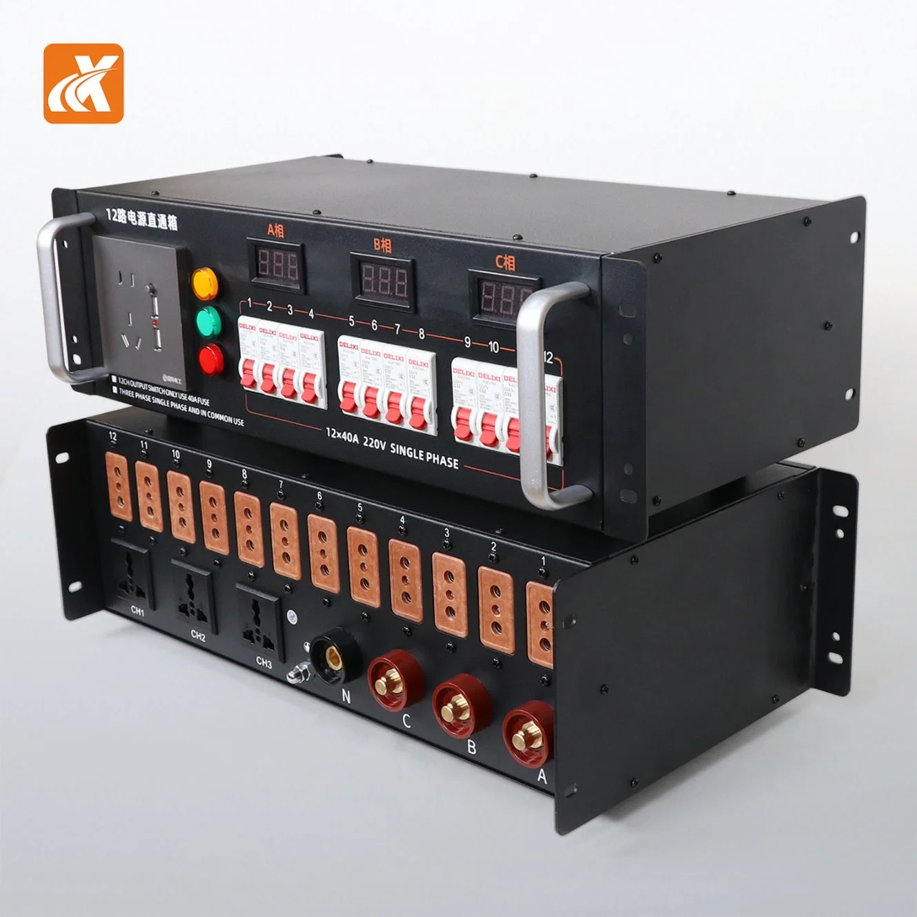 Item Number LED-C1240 12r40A Power Distribution Box Through Box for Stage Light Through Box Portable Distribution Box Stage Power Distributor