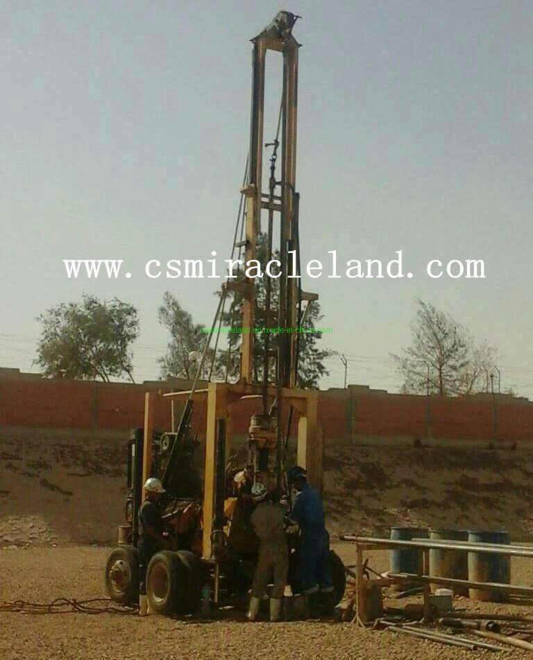 Wheel Trailer Mounted Hydraulic Geological Geotechnical Exploration Core Drill Machine/Water Well Borehole Drilling Rig (300m-600m)