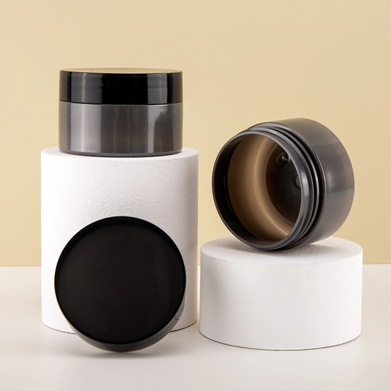 30ml 50ml Cosmetic Pet Plastic Cream Jar with Aluminum Screw Cap
