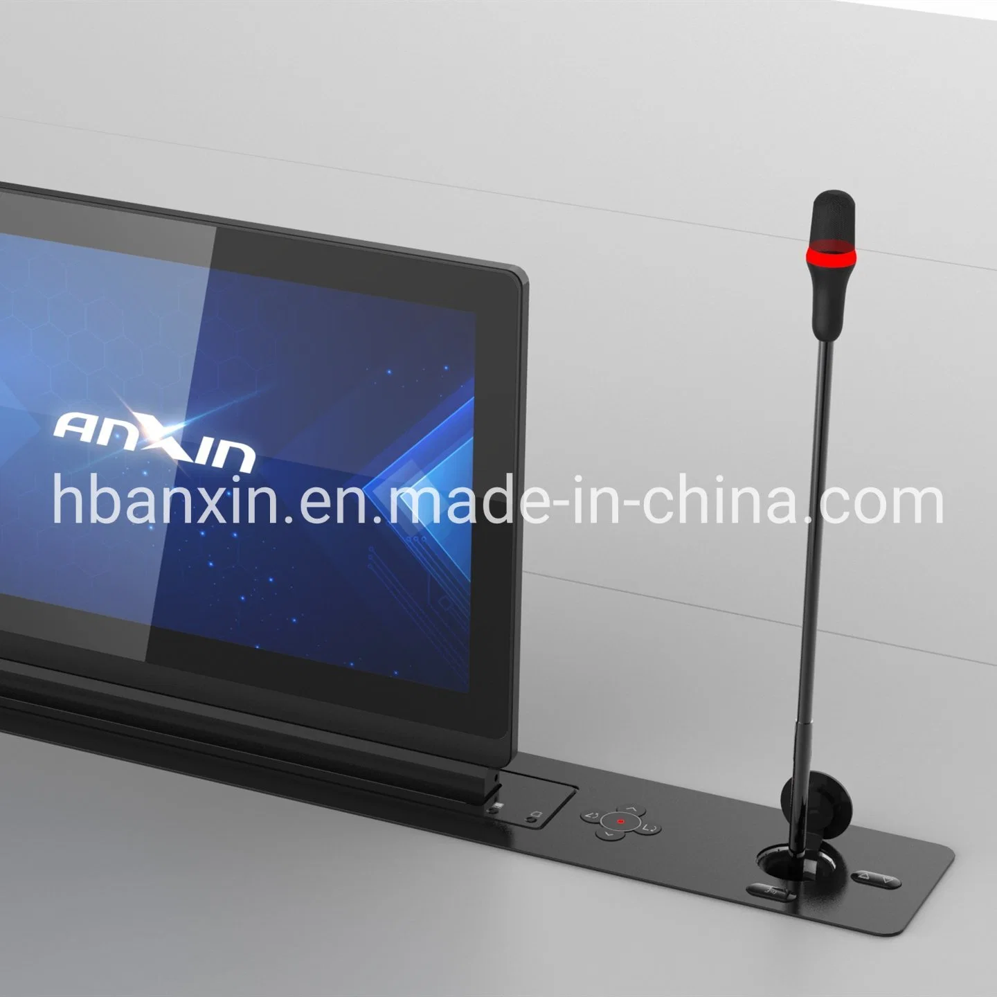 Anxin Slim LCD Monitor Screen Motorized Lift with Microphone and Conference Audio System