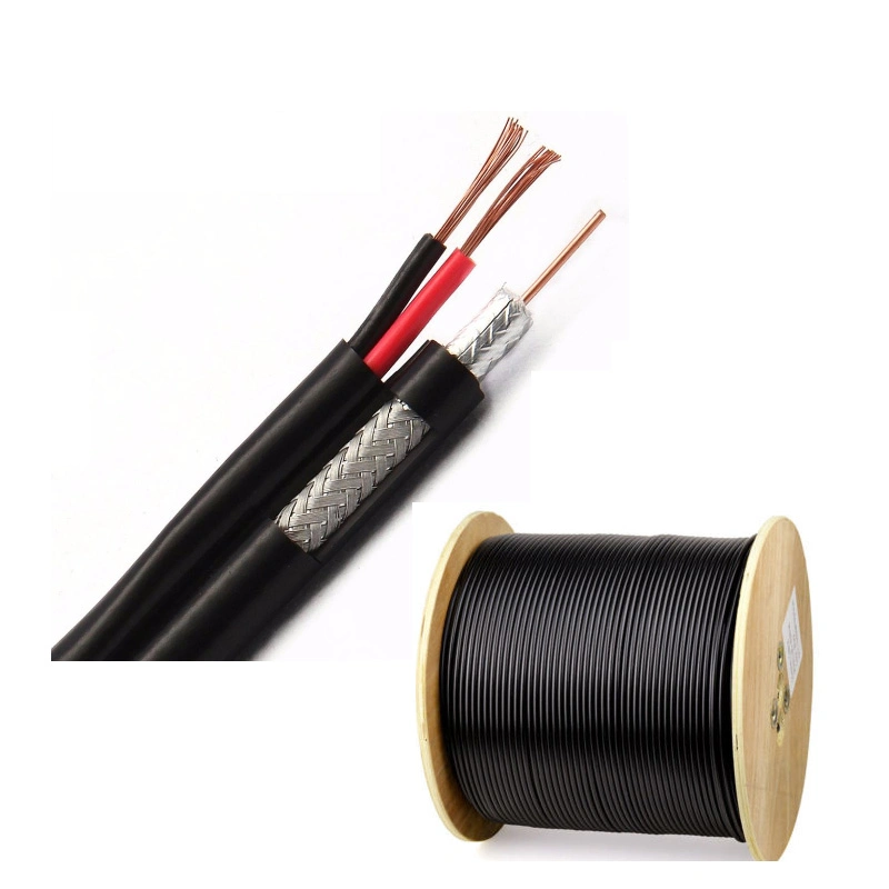 Coaxial Cable Rg59+2c Power Cable Copper/CCS Conductor Double Shielded 2core Power Wire for Security Camera