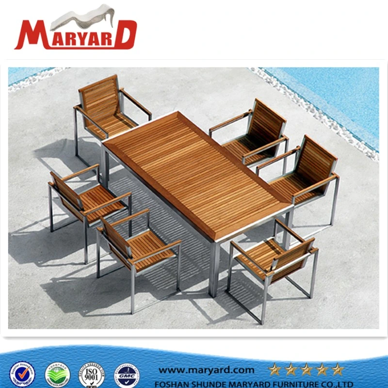 Teak Wooden Garden Teak Wood Table and Chairs Furniture for Outdoor