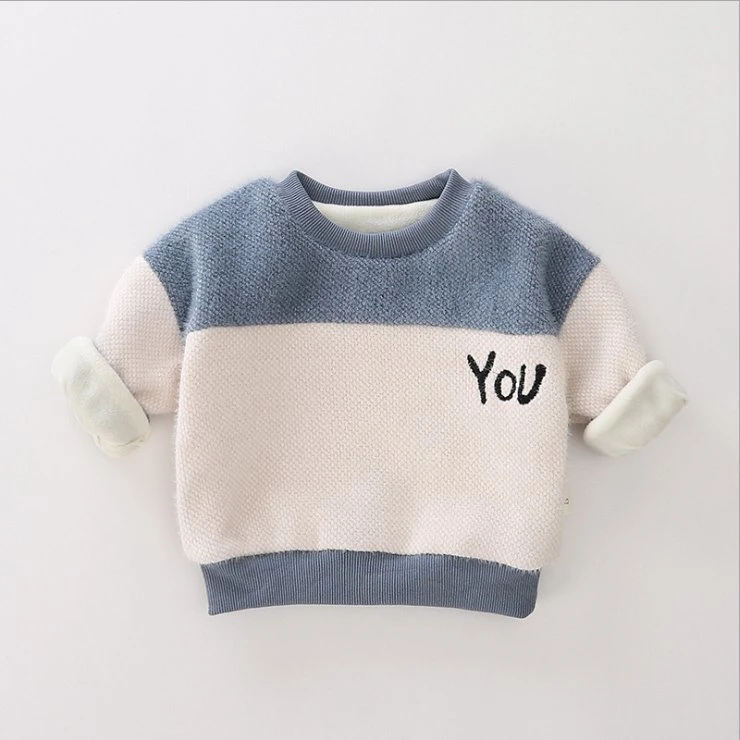 Computer Knitted Thicken Fleece Sweater Kid Embroidery Kids Clothing Sets Winter for Inside Baby Boys' Sweaters