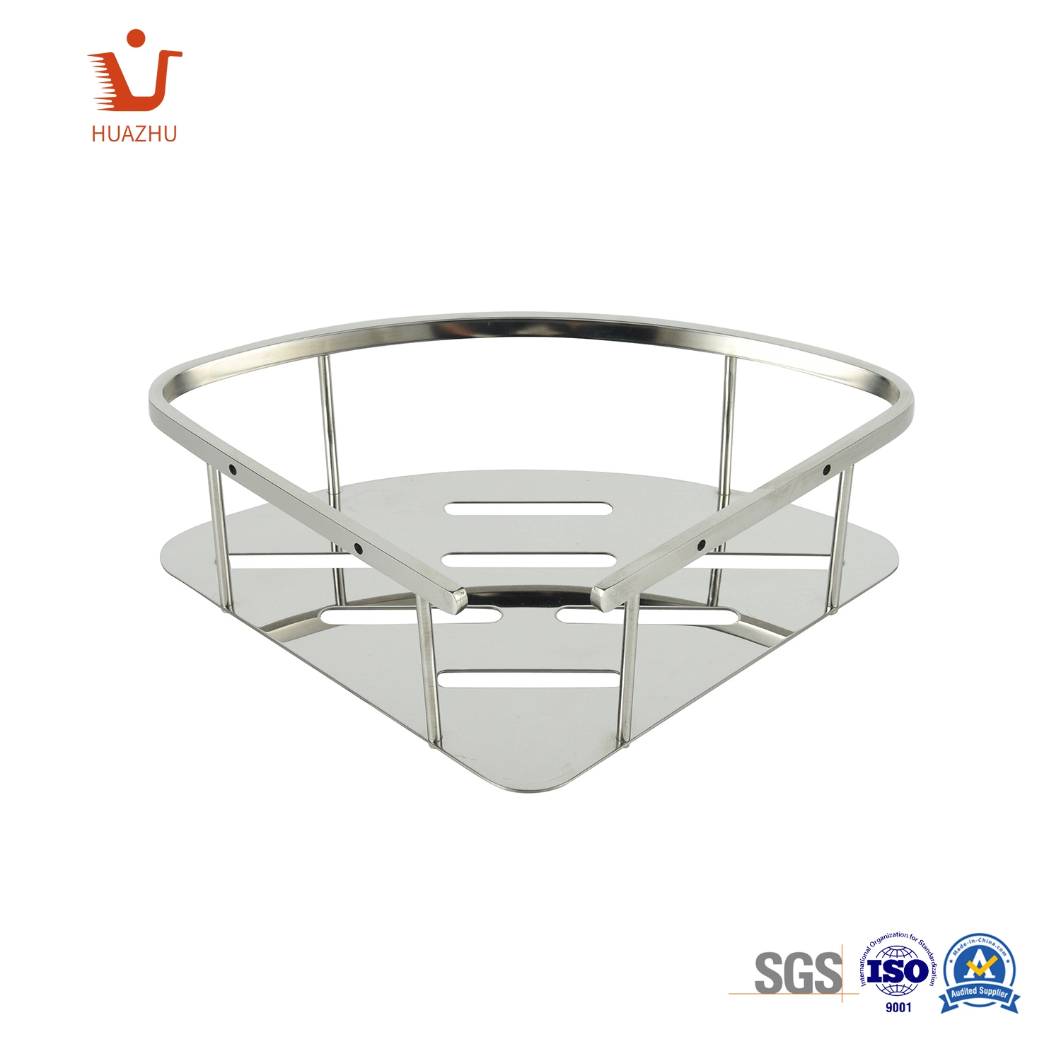 OEM Bathroom Storage Shelf SUS304 High quality/High cost performance  Triangle Mesh Basket Wall Corner Shelf