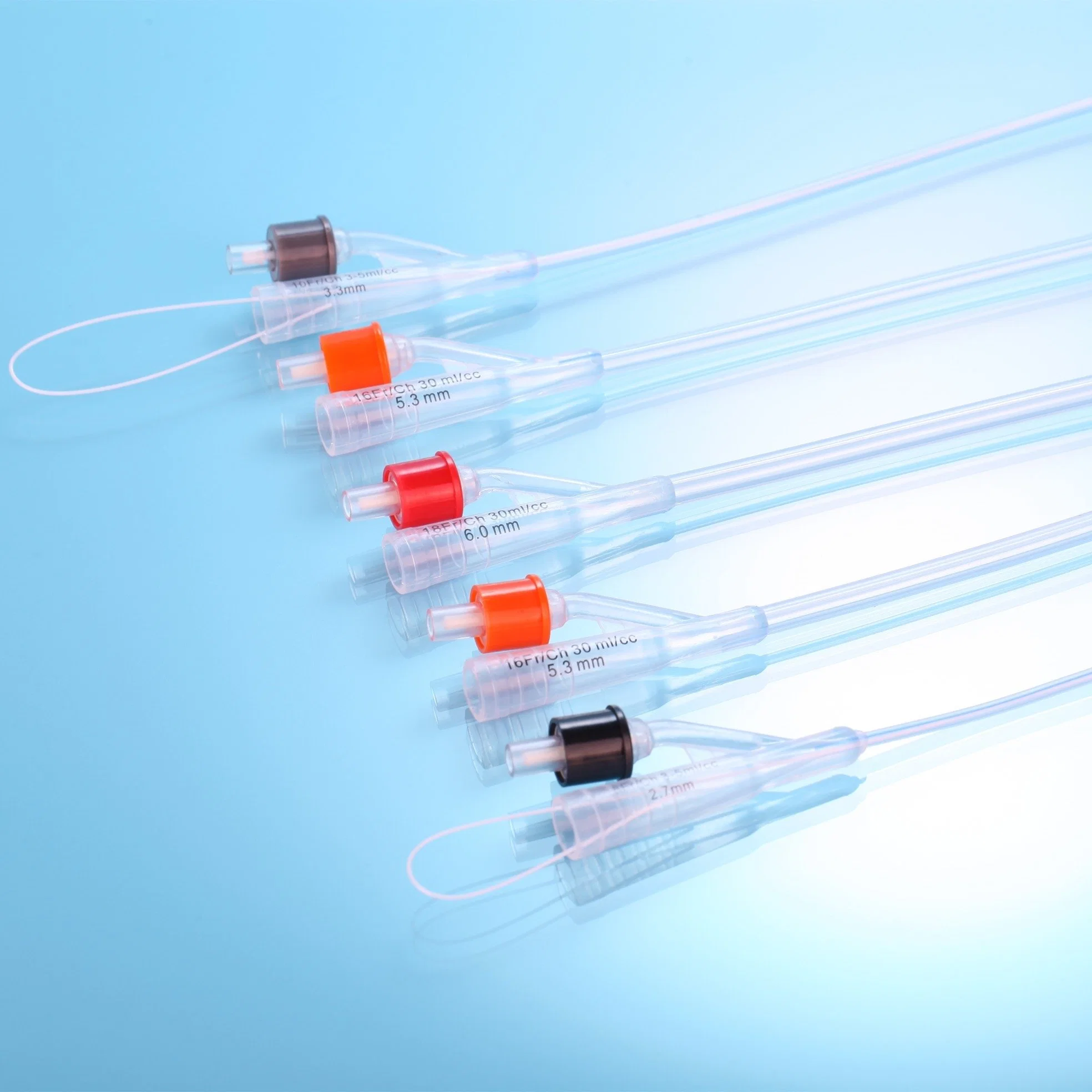 Disposable Sterile Two-Way Female Type Fr16 Latex Foley Catheter with 100% Silicone Coated Urine Drainage