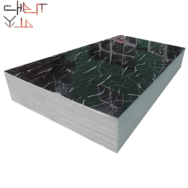 1220*2440mm Paneles UV decorativos de PVC de alta calidad UV de mármol Hoja de plástico de PVC
