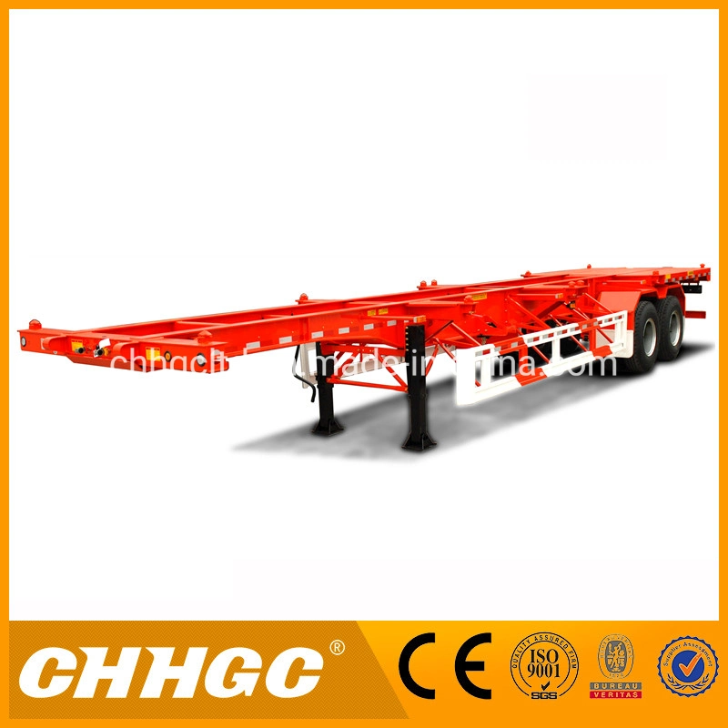 China New Model Tandem Axle 40FT Skeleton Container Trailer, Port Transport Chassis Trailer with Twist Locks