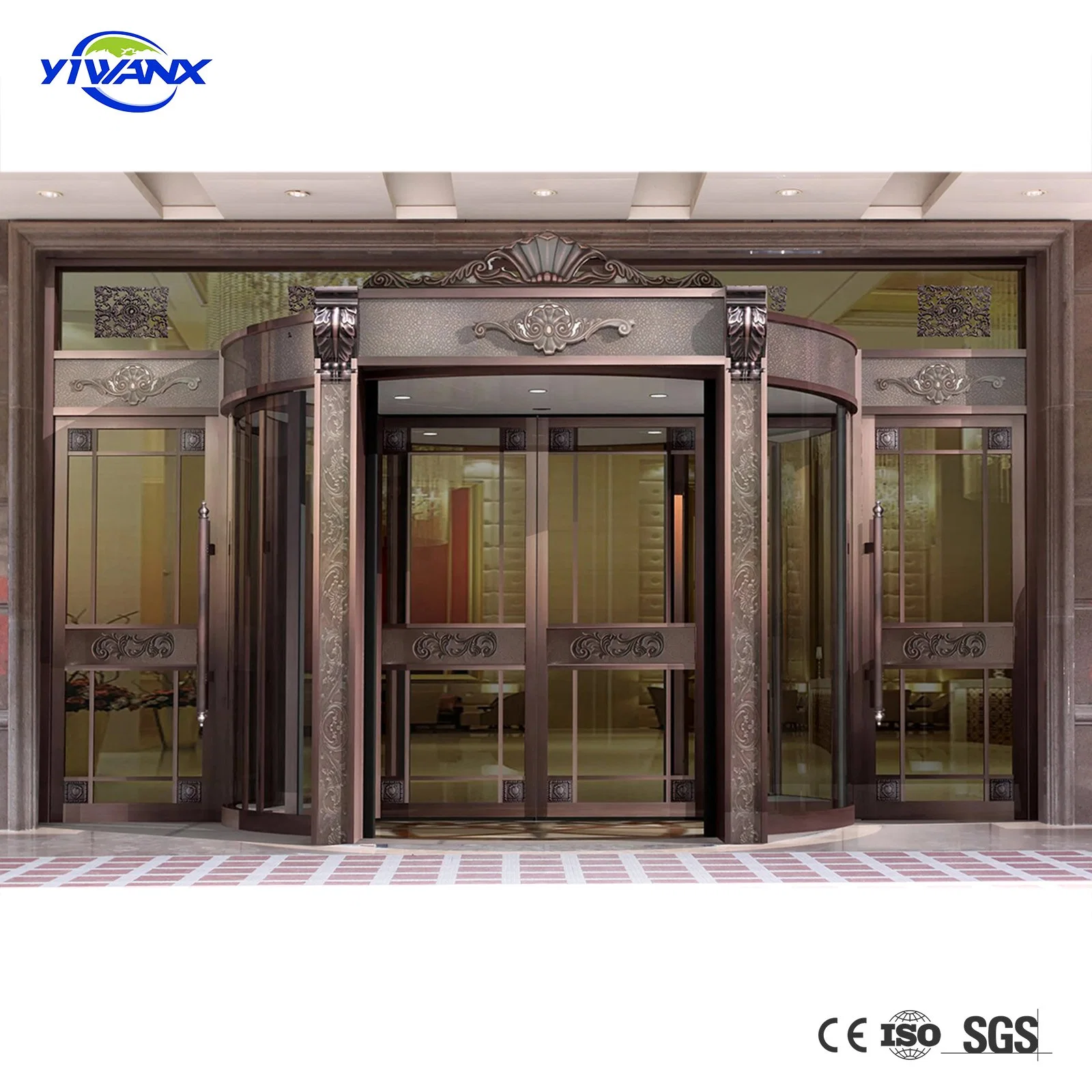 2 Wings Automatic Revolving Door Hotel Gate Revolving Door