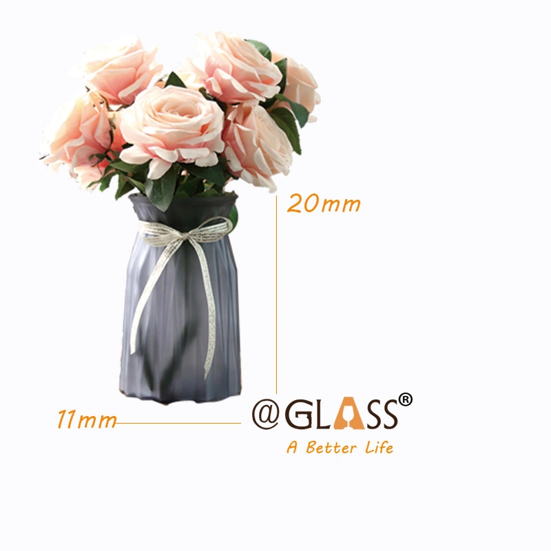 Set of 2 Color Sprayed Soda-Lime Glass Flower Pot Table Top Vase