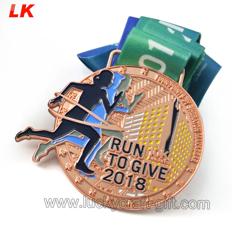 Customized Design Sport Plated Gold Metal Medal