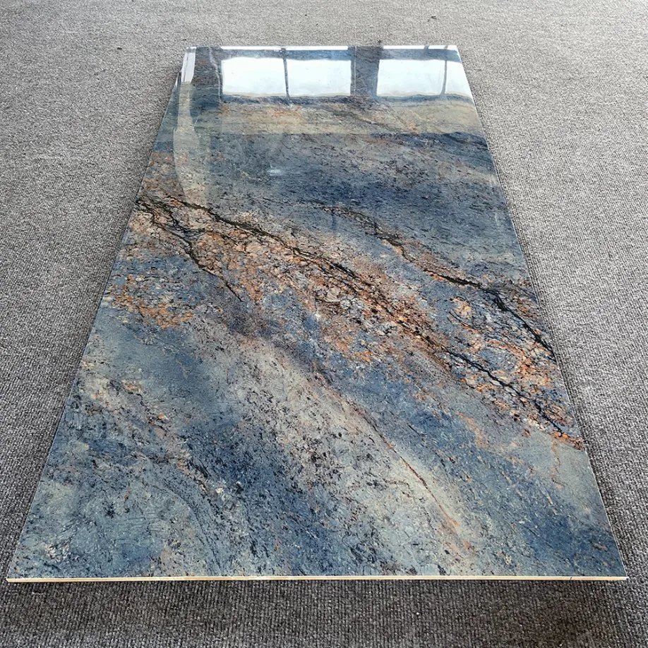 Full Body Green Blue Polished Porcelain Tile 750X1500 Big Porcelain Slab Tile