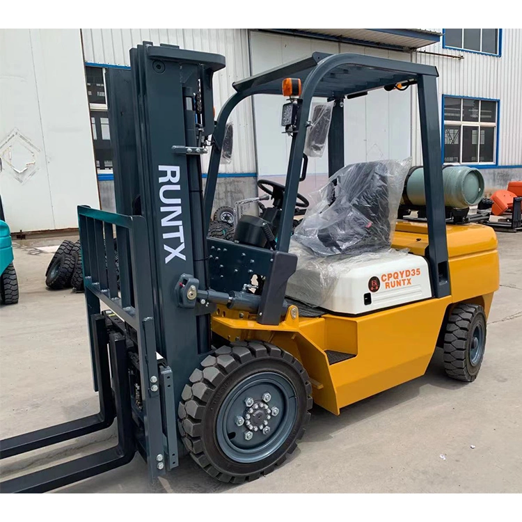 Runtx Brand Dual Fuel Forklift 2.5 Ton LPG Gasoline Forklift with Side Shift Triple Full Free Mast