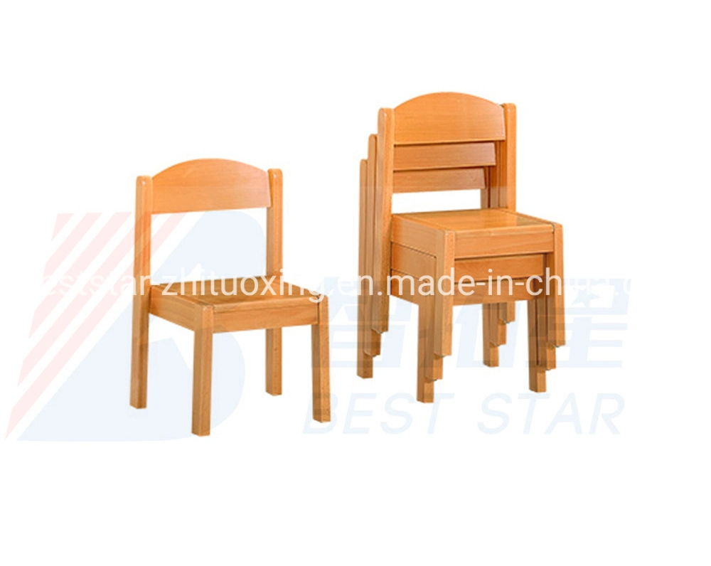 Nursery School Classroom Furniture Chair, Modern Student Wooden Stack-Able Chair, Children Kindergarten Kids Chair, Preschool and Day Care Center Furniture