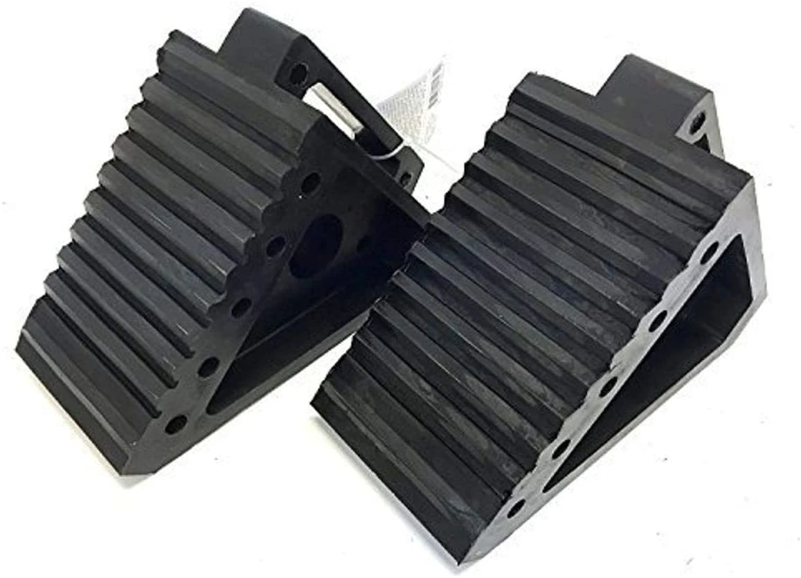 Solid Rubber Heavy Duty Black Wheel Chock