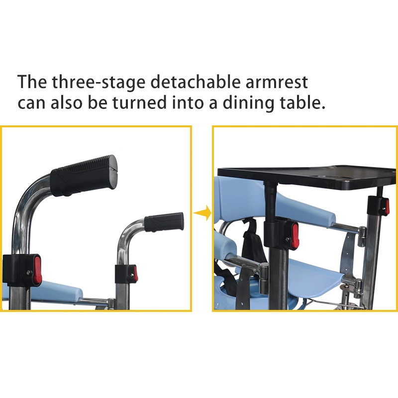 Health Care Equipment Pedal Lifting Commode Chair with Toliet