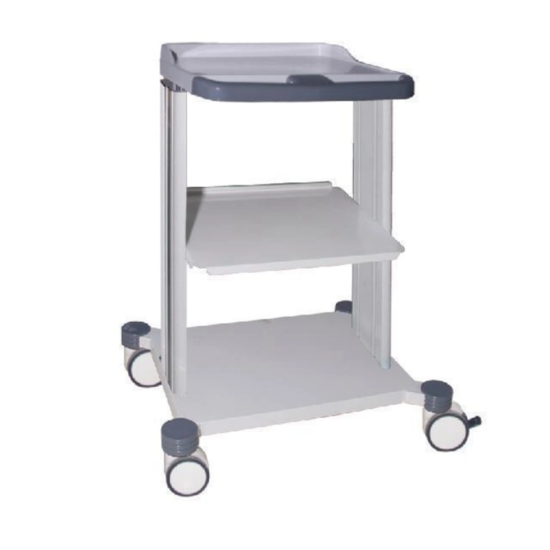 Hospital Mobile Endoscopy Cart Instrument Trolley Medical Use ABS Ultrasound Trolley