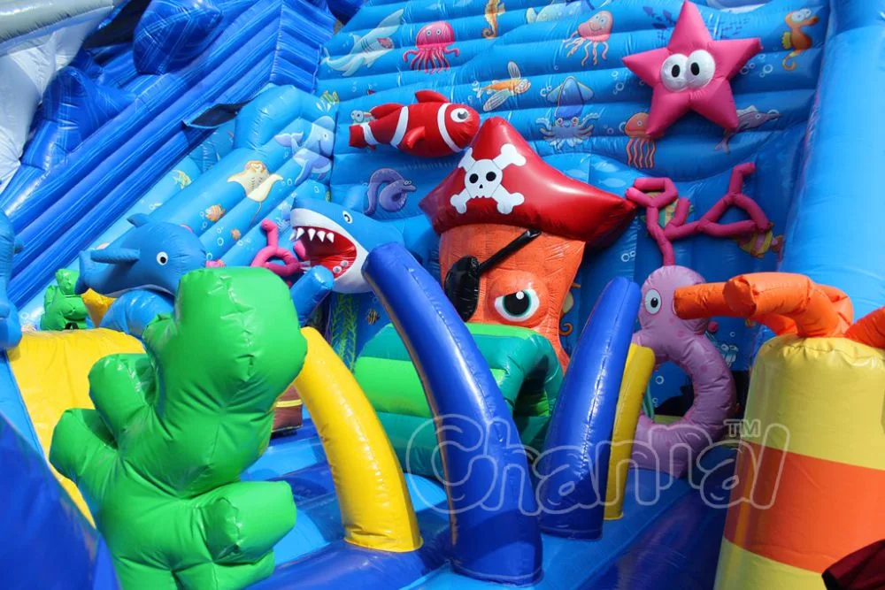 Giant Ocean World Inflatable Playground/Inflatable Obstacle with Slide Chob549