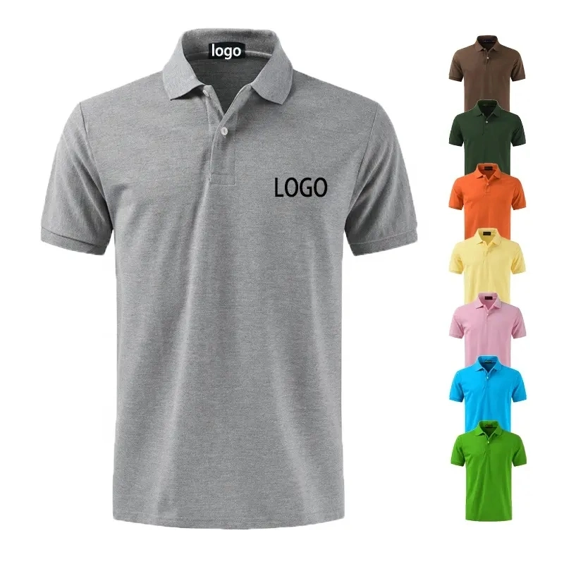Рубашка-поло для гольфа из хлопка с вышитым хлопком из полиэстера Логотип на заказ