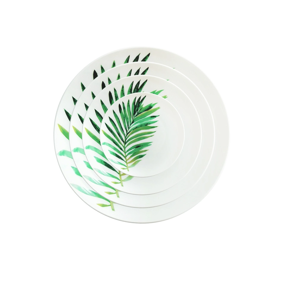 Green Spring Style Wedding Dinnerparty Decor Bone China Tableware Dinner Plates Holloware