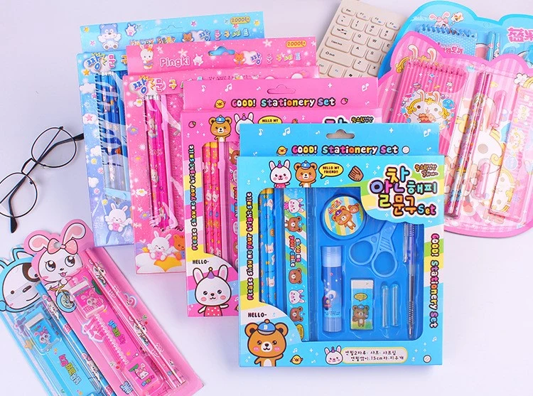 Hot Sale Cheap Cute Kids School Stationery Gift Set for Promotion