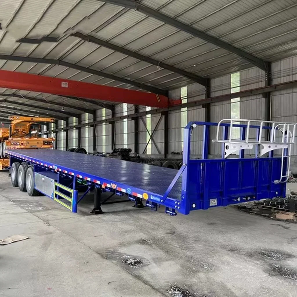 PLATAFORMA plana de 28ft 3 ejes contenedor de plataforma plana Semirailer/Semi Truck Remolque con tren de aterrizaje Jost