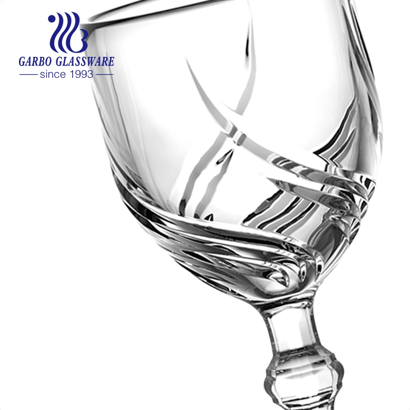 New Designs European Style Wine Glassware Engraved Crystal Stem Glass Small MOQ for Party Home