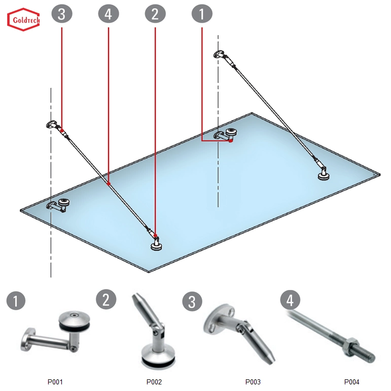 Dachschräge Dachvordach Fittings Glas Vordach System