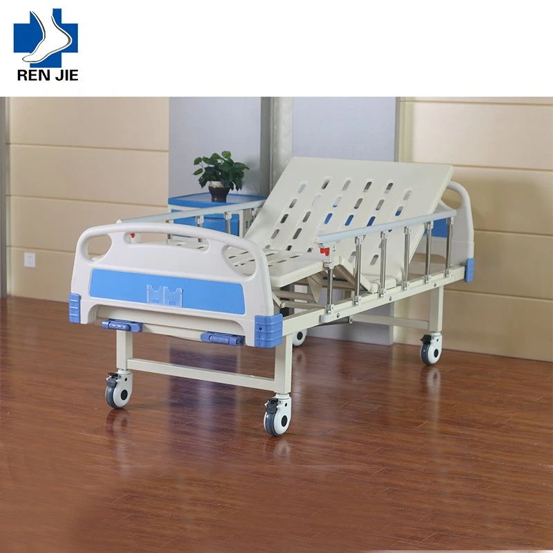 Aço inoxidável Hospital mobiliário Bed preço função única ajustável médico Manual Hospital Bed Economic