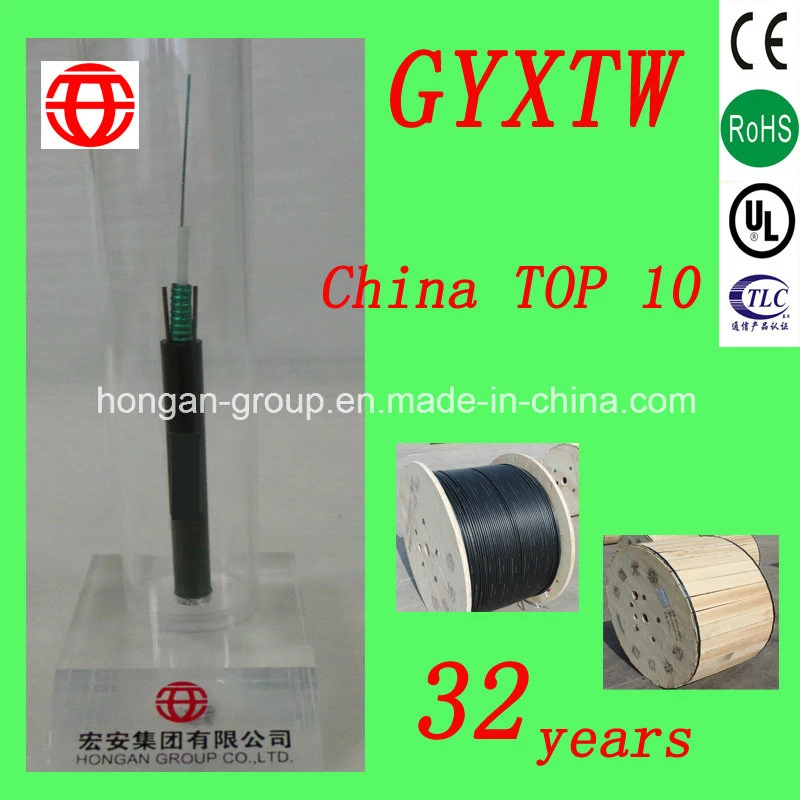 GYXTW 6 Core Outdoor Central Tube Optical Fiber Cable with Parallel Steel Wire for Communications
