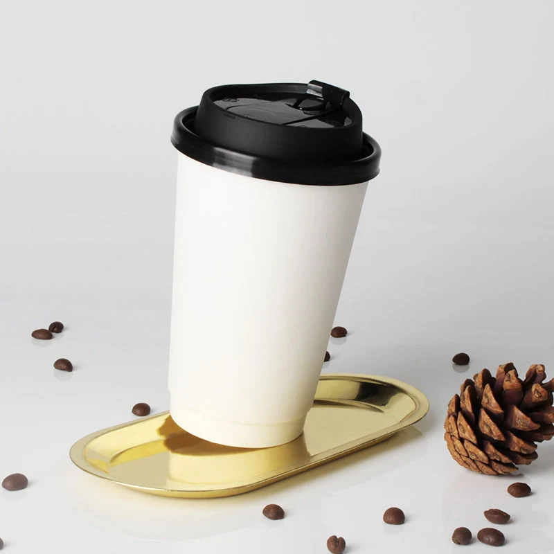 Customizable Logo Disposable Double-Layer White Paper Cup Thickened Coffee Cup (PL-114)