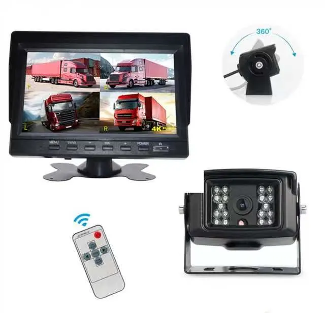 2CH Wired 1080P Ai Bsd Rear View Camera with 7inch DVR Car Monitor for RV Truck
