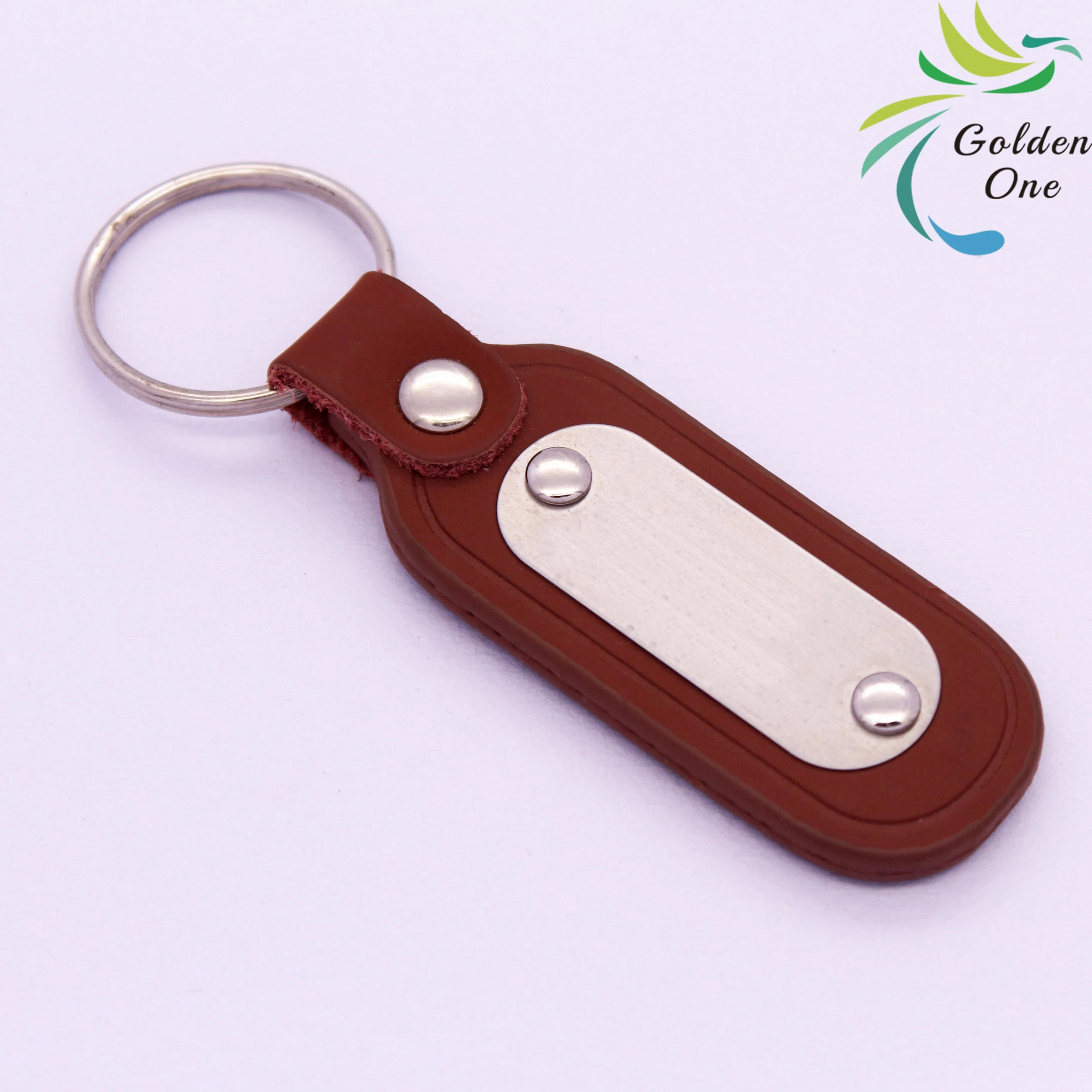 Custom Embossed Logo Genuine Leather Key Chain