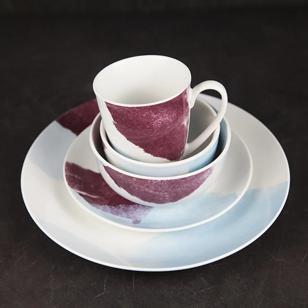 Wholesale/Supplier Korean Modern Tableware Sets Plate Mug Porcelain Ceramic Green Dinnerware Sets