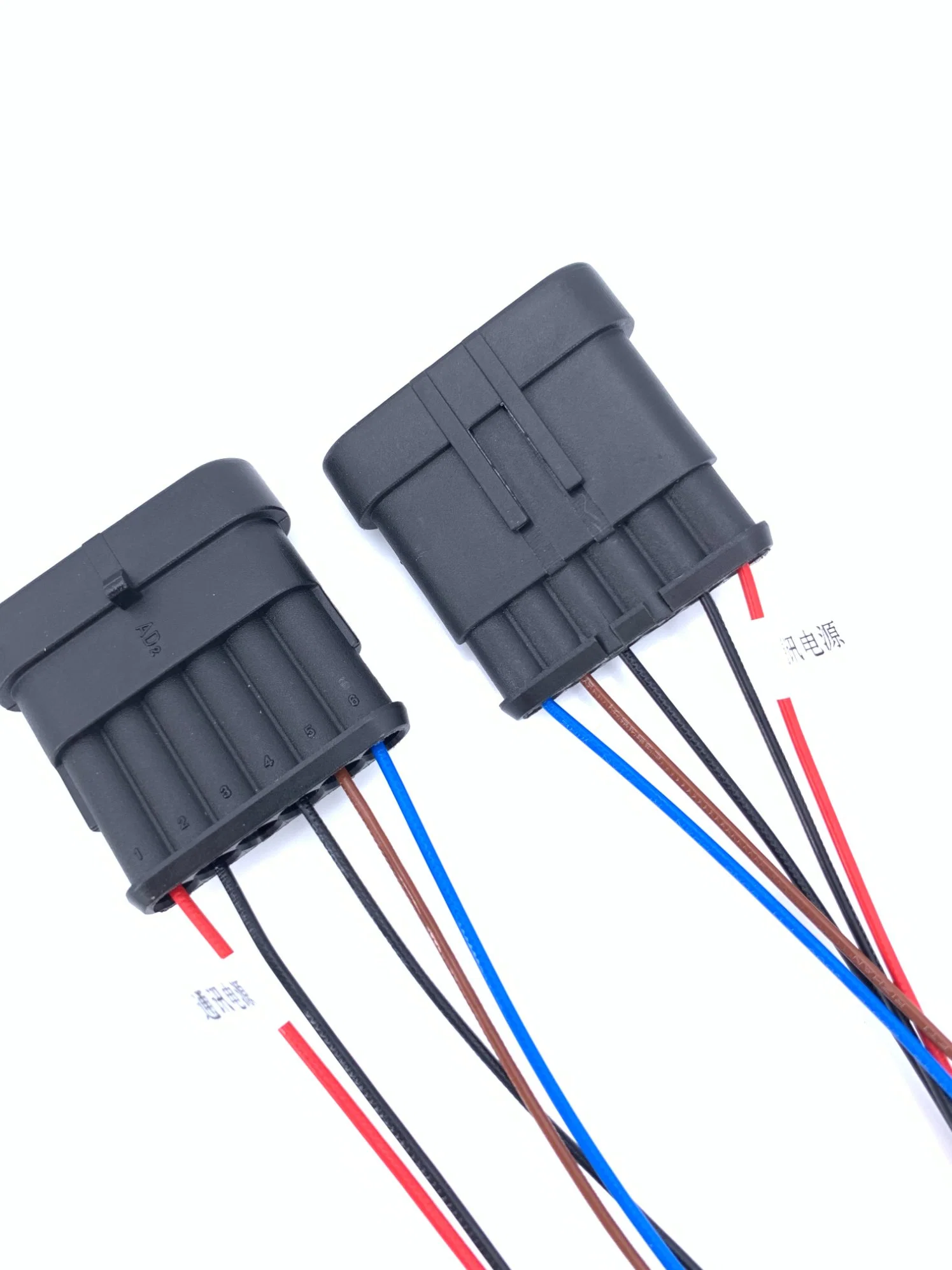 New Energy Vehicle Waterproof Connector, Cable Wiring Harness, Tyco 282106 Sensor Connector, 4p Wire to Wire, Sleeve High Temperature Glass Fiber Tube Wire Line