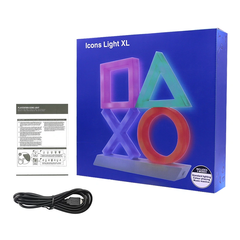 Usine Nouvelle icône de commande vocale pour PS4 de la lampe Icône du bouton de la lumière de nuit de la musique Rhythm foi lumière