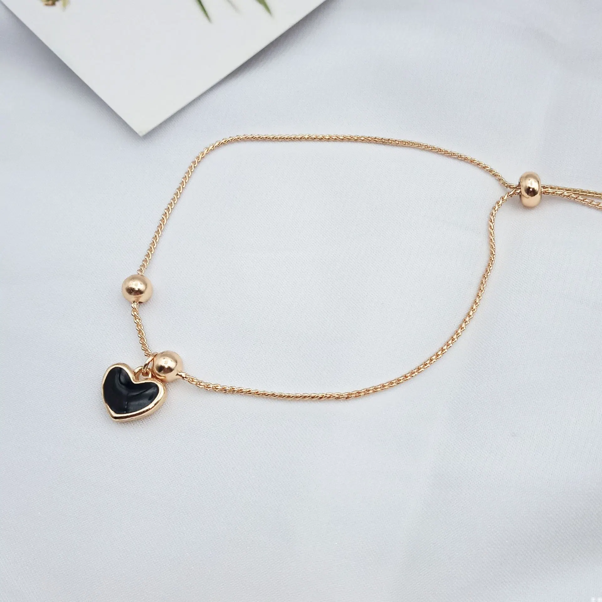 Personalized Trend Korean Style Female Bracelet Fresh Simple Daily Wear Bracelet Metal Love-Shaped Hand Jewelry