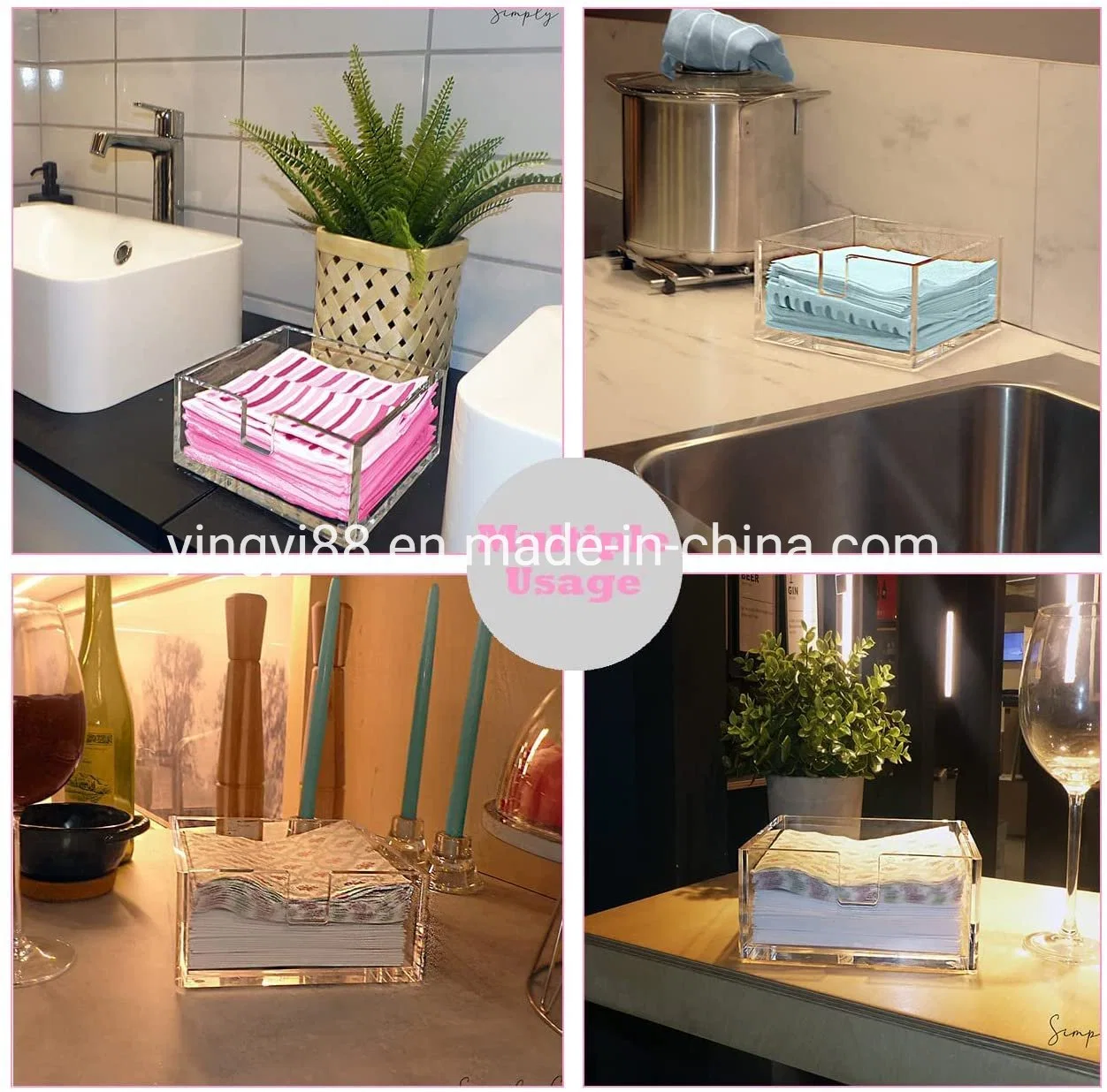 Wholesale/Supplier Custom Acrylic Napkin Holders