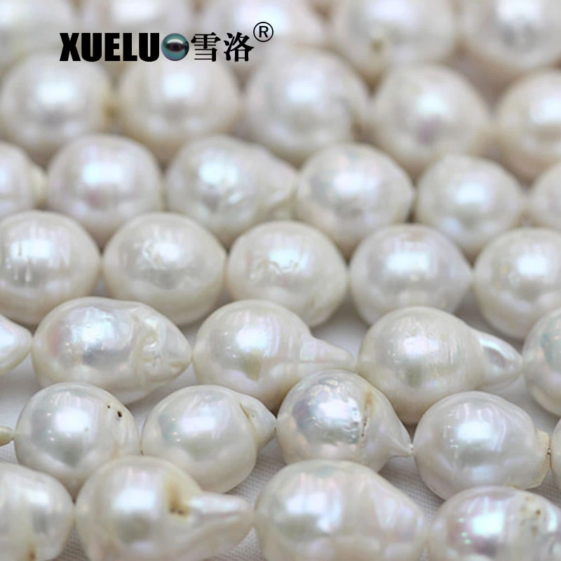 10-12mm White Edison Round Baroque Natural Real Cultured Freshwater Pearl Strings Wholesale/Supplier (XL190028)